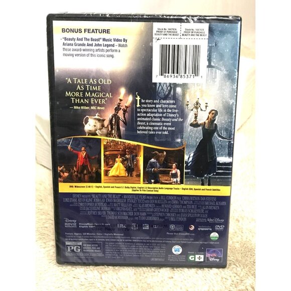 Disney Beauty And The Beast DVD New Sealed With Bonus Feature - Picture 2 of 5